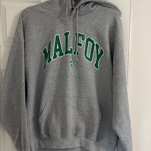 Gray Malfoy Hoodie with Green Accents- Harry Potter. Size XL